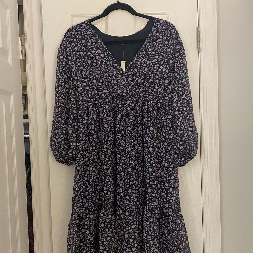 Madewell Blue Floral Dress NWT XS